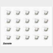 Sticker Rond Merci Foliing hiver Noël Mariage en coton (Feuille)