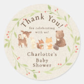 Sticker Rond Merci forestier enchanté (Devant)