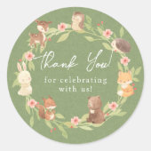 Sticker Rond Merci forestier enchanté (Devant)