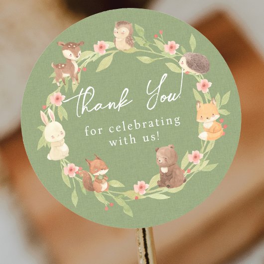 Sticker Rond Merci forestier enchanté