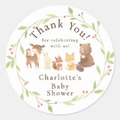 Sticker Rond Merci forestier enchanté (Devant)