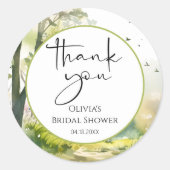 Sticker Rond Merci forestier rustique (Devant)