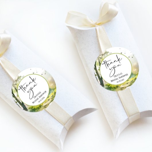 Sticker Rond Merci forestier rustique