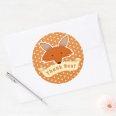 Sticker Rond Merci Fox (Enveloppe)