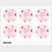 Sticker Rond Merci Fraise Sucrée (Feuille)