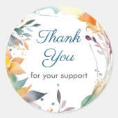 Sticker Rond Merci frontalier floral (Devant)