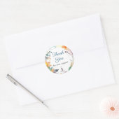 Sticker Rond Merci frontalier floral (Enveloppe)