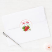 Sticker Rond Merci Fruit de Fraise (Enveloppe)