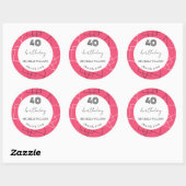 Sticker Rond Merci géométrique rose moderne (Feuille)