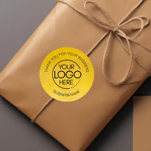 Sticker Rond Merci Gold