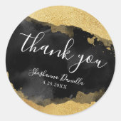 Sticker Rond Merci Gold Black Mitzvah (Devant)