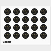 Sticker Rond Merci Gold & Black Retraite Party Favoriser (Feuille)