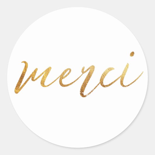 Sticker Rond Merci Gold Elegant Merci (Devant)
