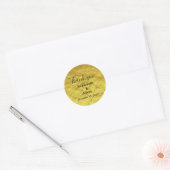 Sticker Rond Merci Gold Foil Mariage Cadeau Faveur Classy (Enveloppe)
