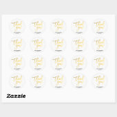 Sticker Rond MERCI Gold Foil Script moderne Mariage Faveur (Feuille)