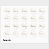 Sticker Rond Merci Gold Glam Confetti (Feuille)