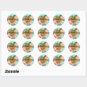 Sticker Rond Merci Gold Heart Balloon Tropical Plantes (Feuille)