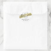 Sticker Rond Merci Gold Heart Diamond Mariage (Sac)