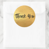 Sticker Rond Merci Gold Metallic (Sac)