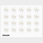 Sticker Rond Merci Gold Script Name Online Shop Web Logo (Feuille)