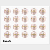Sticker Rond Merci Gold Script Name Online Shop Web Logo (Feuille)