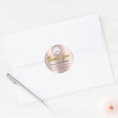 Sticker Rond Merci Gold Script Name Online Shop Web Logo (Enveloppe)