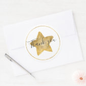 Sticker Rond Merci Gold Star Circle (Enveloppe)