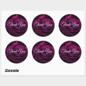 Sticker Rond Merci gothique de rose violet-rouge (Feuille)