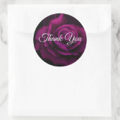 Sticker Rond Merci gothique de rose violet-rouge (Sac)