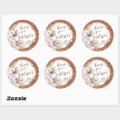 Sticker Rond Merci graphique Blush Boho (Feuille)