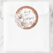 Sticker Rond Merci graphique Blush Boho (Sac)
