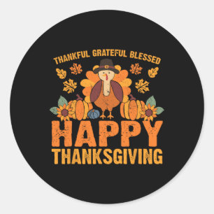 Sticker Rond Merci Gratuit Béni Thanksgiving La Turquie chute