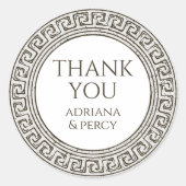 Sticker Rond Merci Grecian Party pierre Grèce Motif clé (Devant)