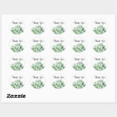 Sticker Rond Merci, Green Echeveria Succulent Plante (Feuille)
