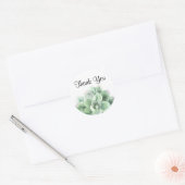 Sticker Rond Merci, Green Echeveria Succulent Plante (Enveloppe)