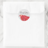Sticker Rond Merci gris de tranche de fruits de grenade (Sac)