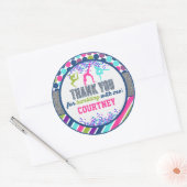 Sticker Rond Merci Gymnastique Tumbling Anniversaire (Enveloppe)