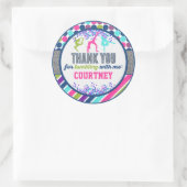 Sticker Rond Merci Gymnastique Tumbling Anniversaire (Sac)