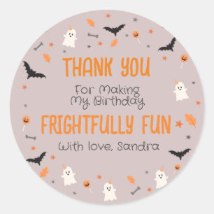 Sticker Rond Merci Halloween Anniversaire