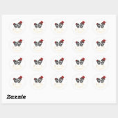 Sticker Rond merci halloween squelettes or mariage (Feuille)