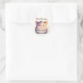 Sticker Rond Merci Happy Mouse Cute (Sac)