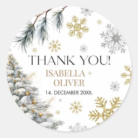 Sticker Rond Merci Hiver  (Devant)