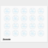 Sticker Rond Merci Hiver ONEderland Blue Silver Snowflakes (Feuille)