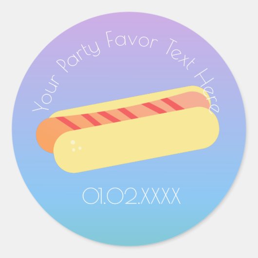 Sticker Rond Merci hot Dog Ombre BBQ (Devant)