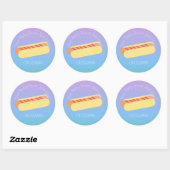 Sticker Rond Merci hot Dog Ombre BBQ (Feuille)