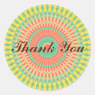 Sticker Rond Merci indien marocain coloré Mandala