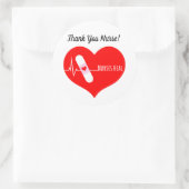 Sticker Rond Merci Infirmière Appréciation Coeur (Sac)