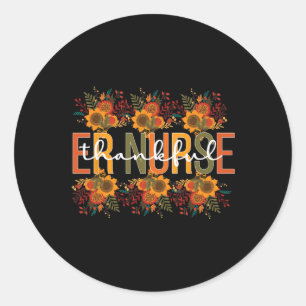 Sticker Rond Merci Infirmière d'urgence Thanksgiving ER Infirmi
