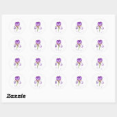 Sticker rond Merci Iris violet brillant (Feuille)