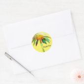 Sticker Rond Merci jaune Daisy Art (Enveloppe)